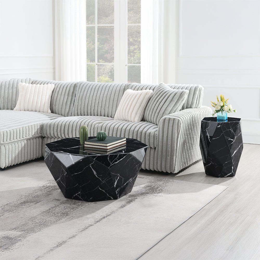 Dara Black End Table - Ornate Home