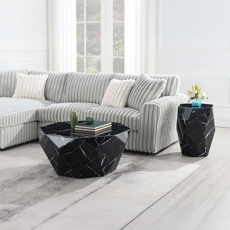 Dara Black End Table - Ornate Home