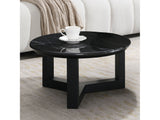 Dara Natural Marble Top/Black Coffee Table 23.6" W - Ornate Home