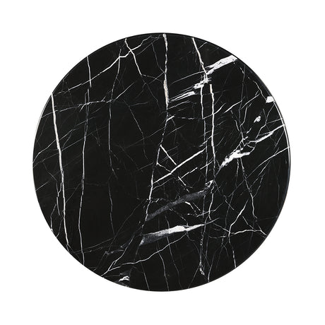 Dara Natural Marble Top/Black Coffee Table 23.6" W - Ornate Home