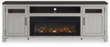 Darborn Gray/Brown 88" TV Stand with Electric Fireplace (Online Special Price) - Ornate Home
