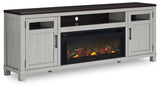 Darborn Gray/Brown 88" TV Stand with Electric Fireplace (Online Special Price) - Ornate Home