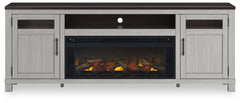 Darborn Gray/Brown 88" TV Stand with Electric Fireplace - Ornate Home