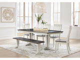Darborn Gray/Brown Dining Table, 4 Chairs and Bench - Ornate Home