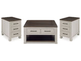 Darborn Gray/Brown Lift-top Coffee Table and 2 Chairside End Tables (Online Special Price) - Ornate Home