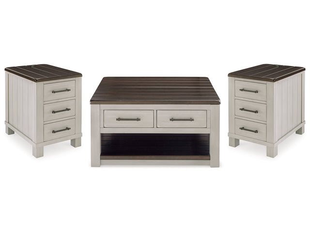 Darborn Gray/Brown Lift-top Coffee Table and 2 Chairside End Tables (Online Special Price) - Ornate Home