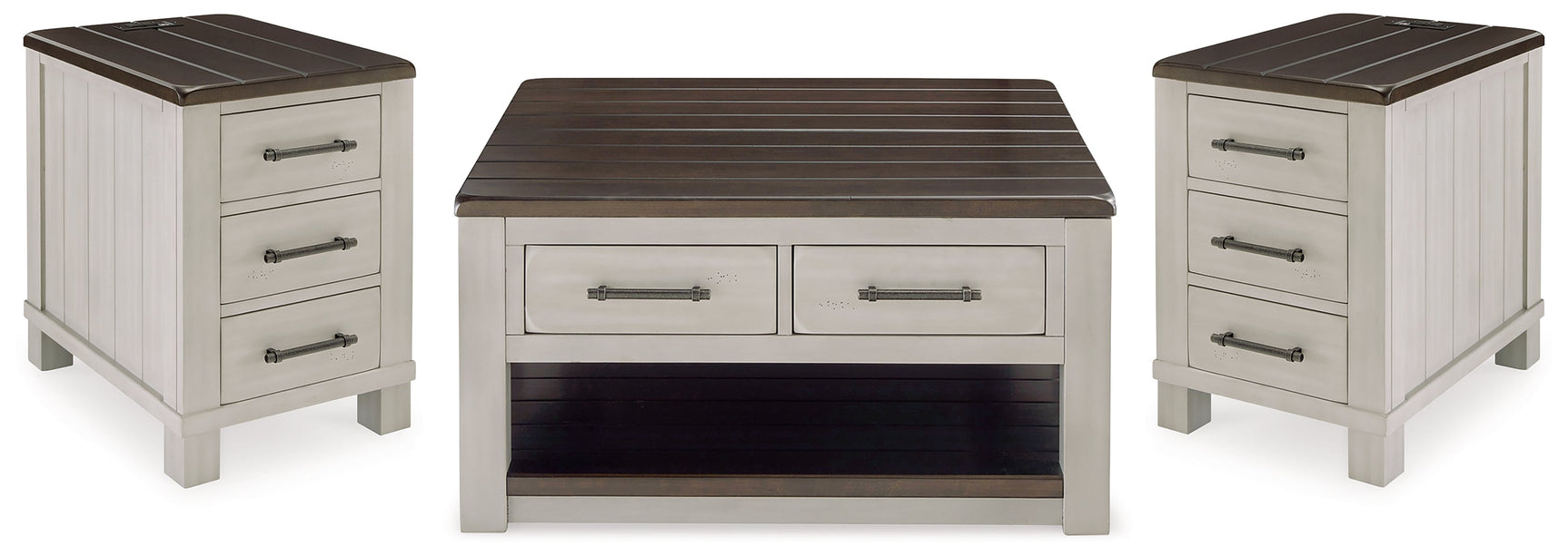 Darborn Gray/Brown Lift-top Coffee Table and 2 Chairside End Tables (Online Special Price) - Ornate Home