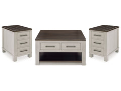Darborn Gray/Brown Lift-top Coffee Table and 2 Chairside End Tables - Ornate Home