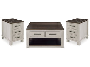 Darborn Gray/Brown Lift-top Coffee Table and 2 Chairside End Tables - Ornate Home