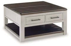Darborn Gray/Brown Lift-top Coffee Table and 2 Chairside End Tables - Ornate Home