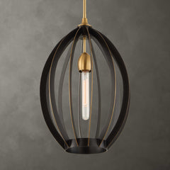 Darby Bronze 1 Light Architectural Oval Pendant - Ornate Home