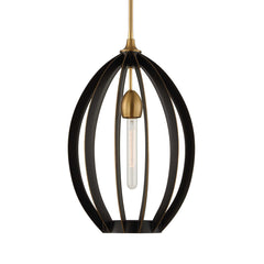 Darby Bronze 1 Light Architectural Oval Pendant - Ornate Home