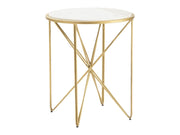 Darby Gold/White Accent Table - Ornate Home
