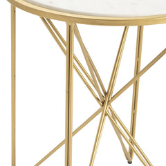 Darby Gold/White Accent Table - Ornate Home