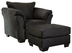 Darcy Black Chair and Ottoman - Ornate Home
