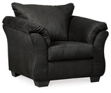Darcy Black Chair and Ottoman - Ornate Home