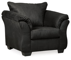 Darcy Black Chair and Ottoman - Ornate Home