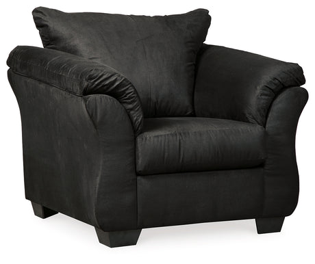 Darcy Black Chair and Ottoman - Ornate Home