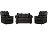 Darcy Black Loveseat & 2 Recliners (Online Special Price) - Ornate Home