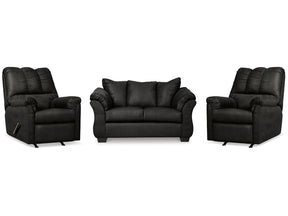 Darcy Black Loveseat & 2 Recliners (Online Special Price) - Ornate Home