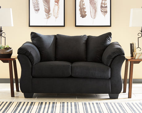 Darcy Black Loveseat & 2 Recliners - Ornate Home