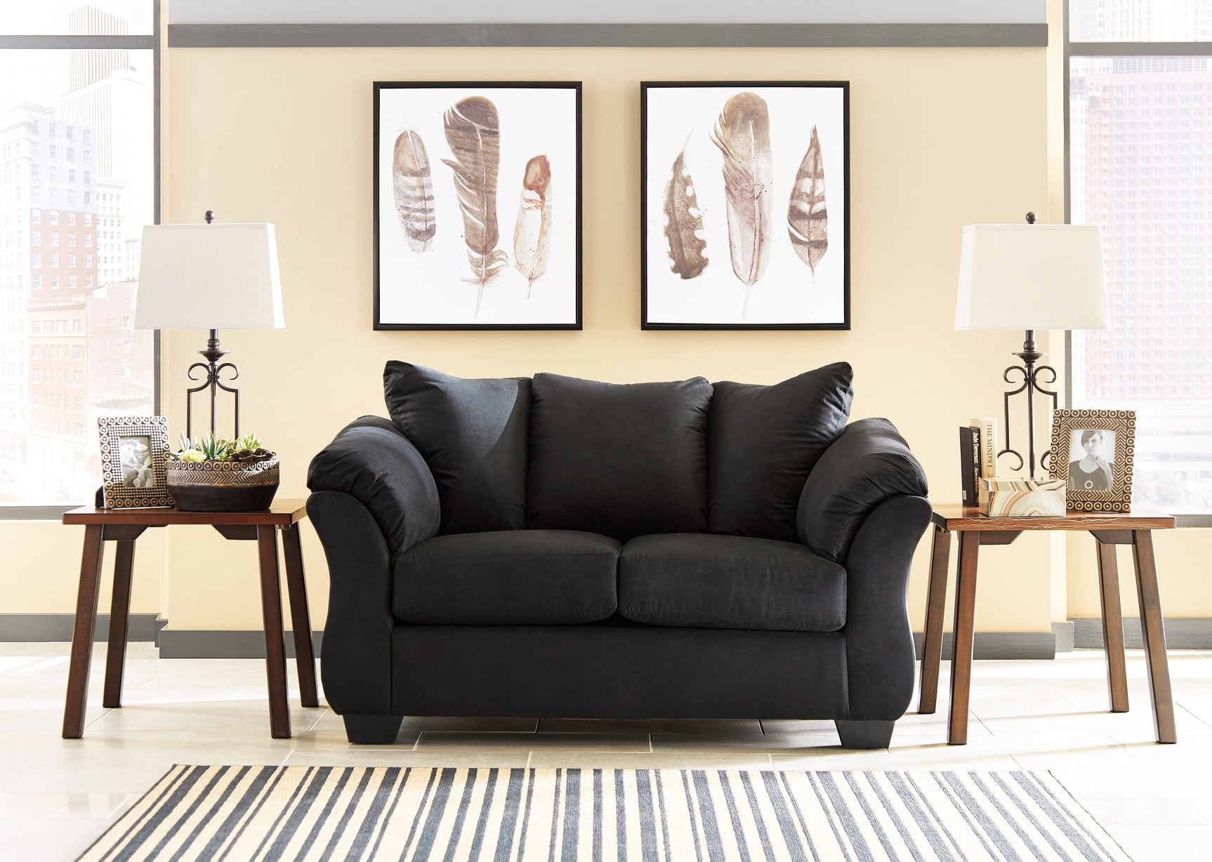 Darcy  Black Loveseat & Chair (Online Special Price) - Ornate Home