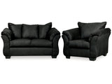 Darcy  Black Loveseat & Chair - Ornate Home