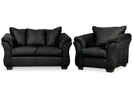 Darcy  Black Loveseat & Chair - Ornate Home