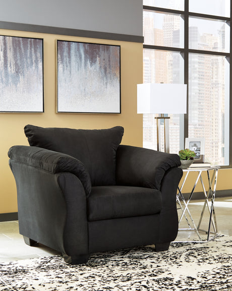 Darcy  Black Loveseat & Chair - Ornate Home