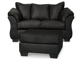 Darcy Black Loveseat and Ottoman (Online Special Price) - Ornate Home