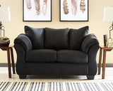 Darcy Black Loveseat and Ottoman (Online Special Price) - Ornate Home