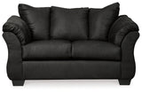 Darcy Black Loveseat and Ottoman - Ornate Home