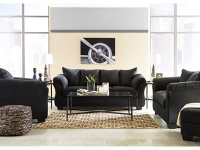 Darcy Black Sofa, Loveseat, Chair and Ottoman (Online Special Price) - Ornate Home