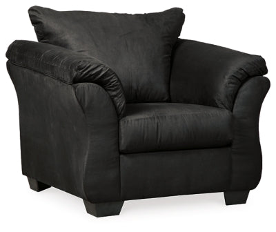 Darcy Black Sofa, Loveseat, Chair and Ottoman - Ornate Home