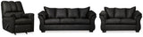 Darcy Black Sofa, Loveseat and Recliner (Online Special Price) - Ornate Home