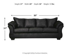 Darcy Black Sofa, Loveseat and Recliner - Ornate Home