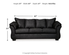 Darcy Black Sofa and Loveseat - Ornate Home