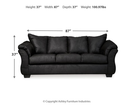 Darcy Black Sofa and Loveseat - Ornate Home