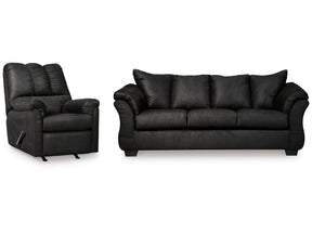 Darcy Black Sofa and Recliner (Online Special Price) - Ornate Home