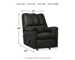 Darcy Black Sofa and Recliner - Ornate Home