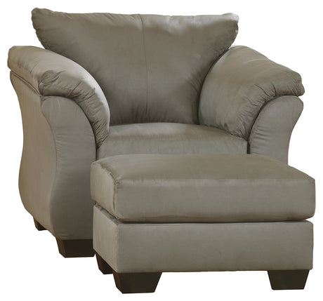 Darcy Cobblestone Chair and Ottoman - Ornate Home