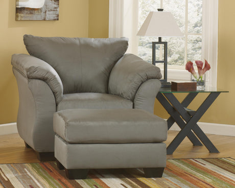 Darcy Cobblestone Chair and Ottoman - Ornate Home