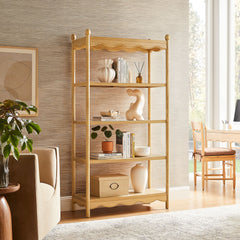 Darcy Oak 4-Tier Open Bookcase - Ornate Home