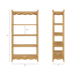Darcy Oak 4-Tier Open Bookcase - Ornate Home