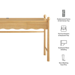 Darcy Oak 62 Inch Wood Computer Desk - Ornate Home