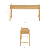 Darcy Oak 62 Inch Wood Computer Desk - Ornate Home