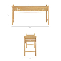 Darcy Oak 62 Inch Wood Computer Desk - Ornate Home