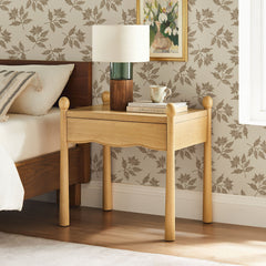 Darcy Oak Wood Nightstand or Side Table - Ornate Home
