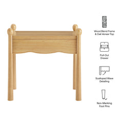 Darcy Oak Wood Nightstand or Side Table - Ornate Home