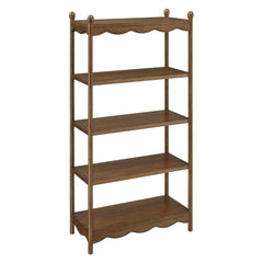 Darcy Walnut 4-Tier Open Bookcase - Ornate Home